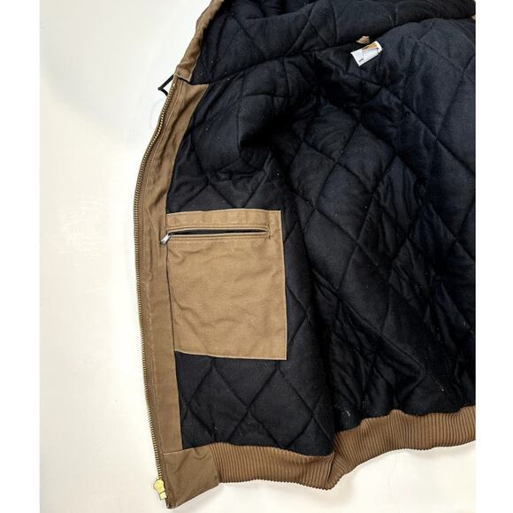 Carhartt J140 Jacket Size XL Dark Brown Loose Fit Duck Insulated Flannel Lined - Picture 5 of 9